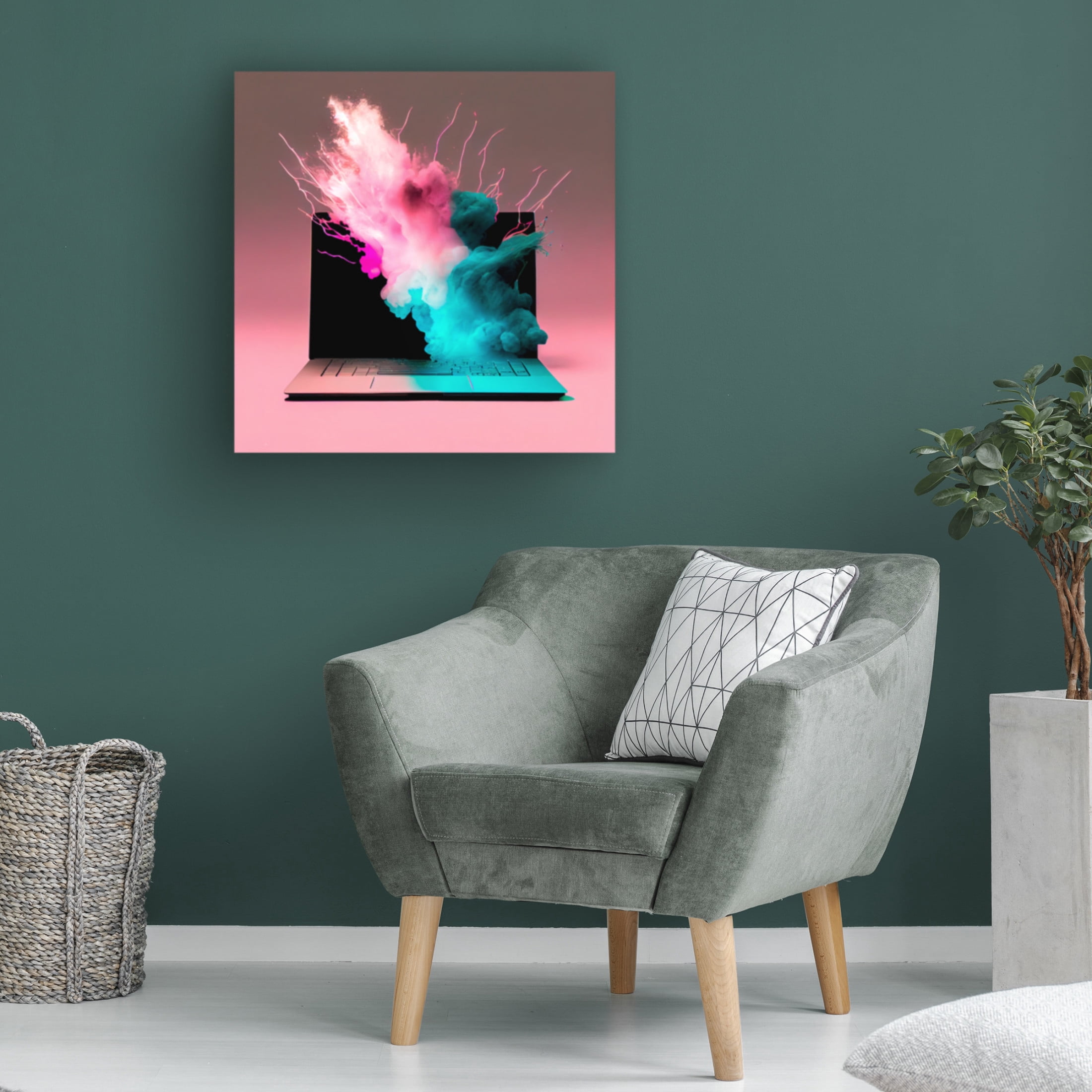 Canvas Wall Art - Sasha 'Power Up' Wall Art for Living Room, Bedroom, or Office Décor by Trademark Fine Art - 35 x 35 Inches