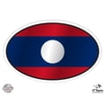 thumbnail image 1 of Laos Flag Oval - 12" Vinyl Sticker Waterproof Decal, 1 of 1