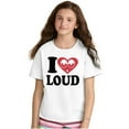 thumbnail image 4 of I Love Loud Heart Eyes Funny EDM Pot Crewneck T Shirts Boy Girl Teen Brisco Brands L, 4 of 6