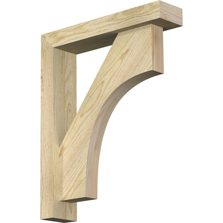 

Ekena Millwork 4 W x 18 D x 22 H Westlake Block Rough Sawn Bracket w/ Offset Brace Douglas Fir