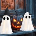 thumbnail image 5 of Cute Glowing Ghost Halloween Figurine – Black Outdoor and Indoor Decor with Glow-in-the-Dark Effect for Garden and Porch, 5 of 8