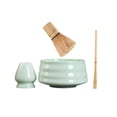 thumbnail image 3 of Set de utensilios para preparar té Matcha, batidor de bambú y soporte de cerámica verde, 3 of 9