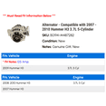 thumbnail image 2 of Alternator - Compatible with 2007 - 2010 Hummer H3 3.7L 5-Cylinder 2008 2009, 2 of 2