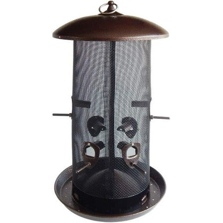 Stokes Select Bird Feeder, Giant Combo Outdoor Bird Feeder, 2 Seed Compartments, Large Seed Capacity, 8 lb, Black Finish