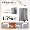 thumbnail image 6 of MF Studio 28 Inch Checked Trunk Luggage, Lightweight Zipperless PC Hardshell Suitcase with Aluminum Frame, TSA Locks, Spinner Wheels, USB Charging Port, Dark Gray, 6 of 12