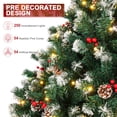 thumbnail image 6 of GIKPAL 6ft Pre-Lit Artificial Christmas Tree, Xmas Tree with 250 LED Lights, 54 Pine Cones & 54 Red Berries Hinged Christmas Tree for Home, Office, Party Decoration, 6 of 11
