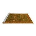 thumbnail image 2 of Ahgly Company Machine Washable Indoor Round Oriental Yellow Industrial Area Rugs, 5' Round, 2 of 4