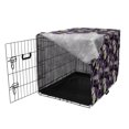 thumbnail image 3 of Floral Dog Crate Cover, Continuous White Wild Roses Leaves Print, Easy to Use Pet Kennel Cover Small Dogs Puppies Kittens, 7 Sizes, Pale Eggplant Cream, by Ambesonne, 3 of 6