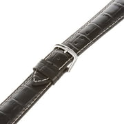 Hadley-Roma Men's MSM834RA-180 18-mm Black Genuine Italian Calfskin Leather Watch Strap