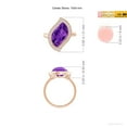 thumbnail image 4 of ANGARA Natural North-South Leaf-Shaped 5.5 ct Amethyst Halo Ring in 14K Rose Gold for Women (Size-15x9mm) | February Birthstone, Birthday, Anniversary, Jewelry Gift for Women | Natural Amethyst Ring, 4 of 8