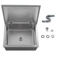 thumbnail image 1 of KFFKFF Drop in Ice Chest, 20"L x 16"W x 13"H Stainless Steel Drop in Cooler, 44.7 Quart Commercial Ice Bin with Flip Lid for Outdoor Kitchen Patio Bar, Drain-pipe Set Included, for Cold Wine Beer, 1 of 9