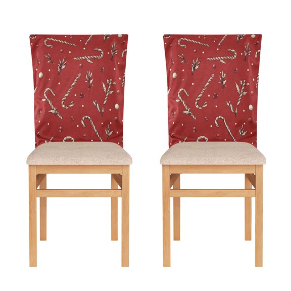 Decorative Chair Back Cover One Size x2 Chair Cover Dining Chair Slipcovers Chair Back Decoration Festival Chair Decoration Red Christmas Candy Cane