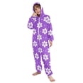thumbnail image 5 of Purple Pattern One Piece Pajamas Soft Jumpsuit Cozy Sleep and Play Romper Zipper and Pockets 13Y-14Y, 5 of 8