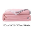 thumbnail image 2 of Cozival Ice Silk Blanket, Lightweight Summer Cooling Blanket - Breathable Double Ice Silk Quilt with Striped Design, Temperature Regulating for Hot Sleepers, Breathable Striped Comforter, Pink, 2 of 8