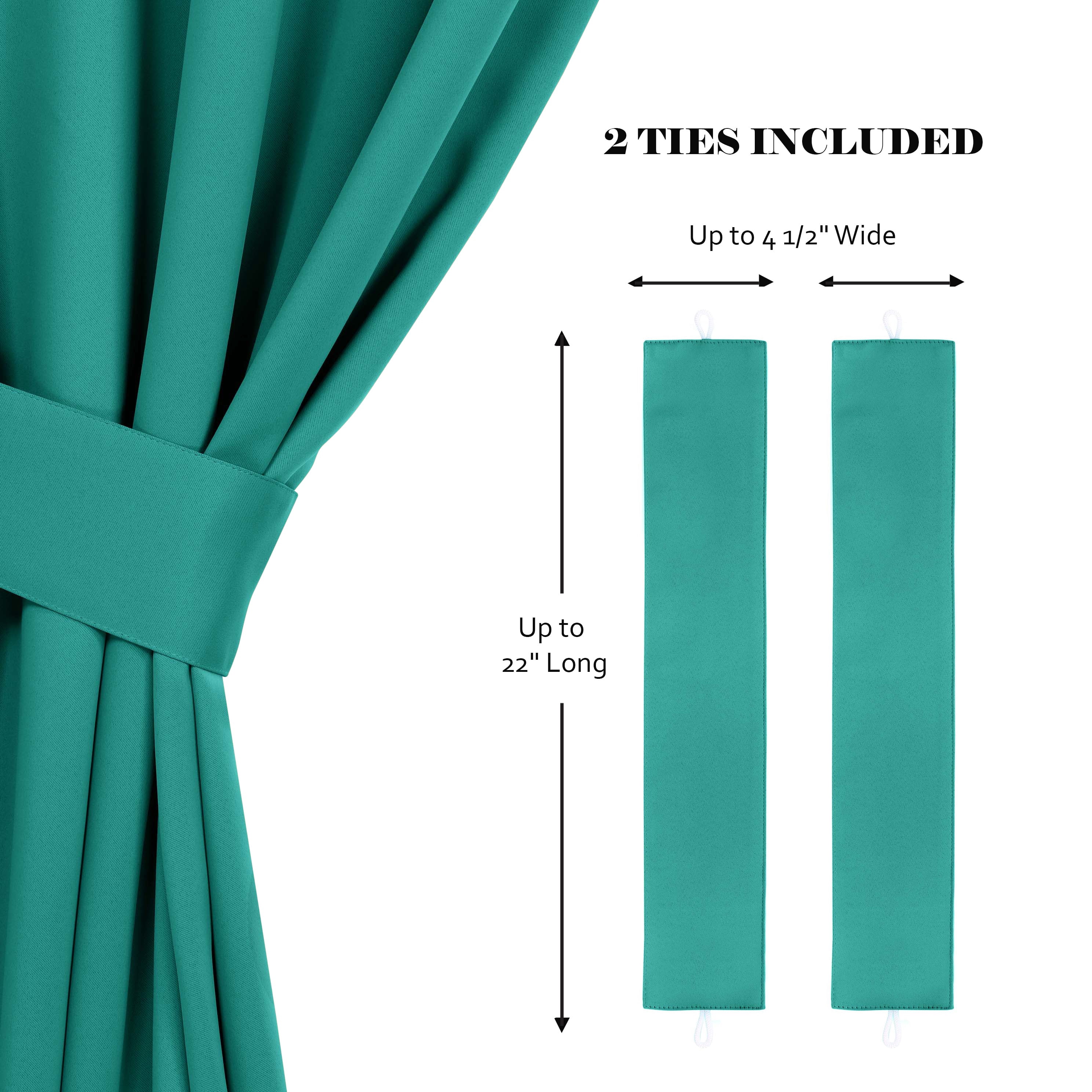 Superior Blackout Solid Light Filtering Grommet Curtain Panel Set, 46" x 84", Cerulean Blue