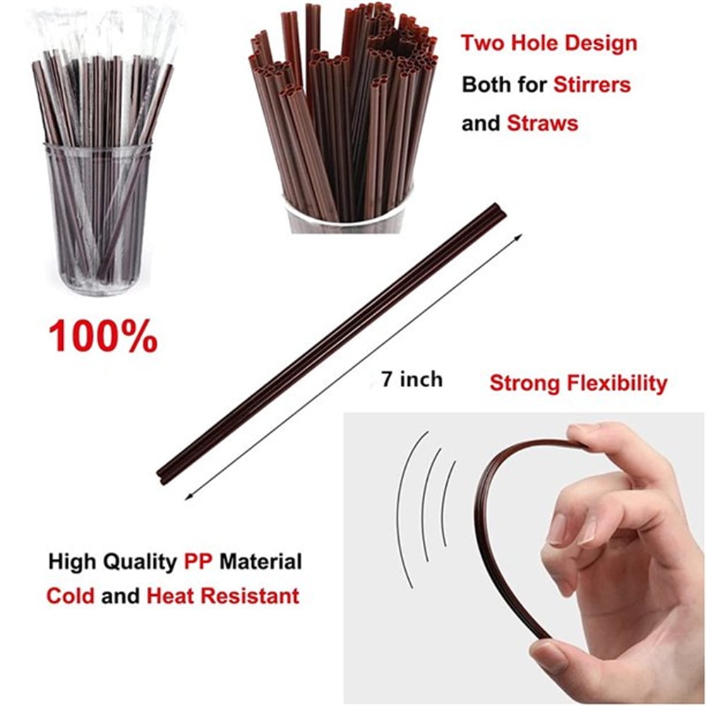 Disposable Plastic Coffee Stirrer Straw - 7 Inch Sip Stir Stick (Coffee,  50),Perfect for Christmas, Parties ,New Year's Eve gatherings