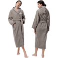 thumbnail image 2 of 2Pcs Couple's Terry Cloth Robe Hooded Bathrobes 100% Cotton Turkish Towel Robe Lightweight with Embroidery, 2 of 6
