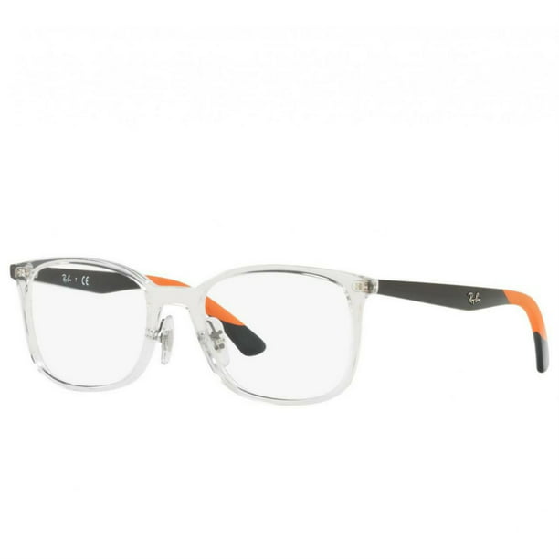 Ray-Ban RB7142F-5759 Transparent Black Square Injected Eyeglasses Frames -  