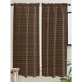 thumbnail image 5 of Dark Brown Rattan Living Room Curtains 2 Panel, Vintage Abstract Wicker Texture Cafe Window Treatment, Extra Long Farmhouse Bedroom Bathroom Kitchen Curtains Drapes 104"x72", 5 of 6