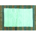 thumbnail image 1 of Ahgly Company Machine Washable Indoor Rectangle Abstract Turquoise Blue Contemporary Area Rugs, 5' x 7', 1 of 4