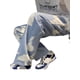 thumbnail image 4 of Sunloudy Jeans largos para hombre, pantalones de mezclilla holgados lavados de cintura media con efecto tie-dye para niños, negro/rosa/azul claro Sunloudy  S M L XL XXL, 4 of 8