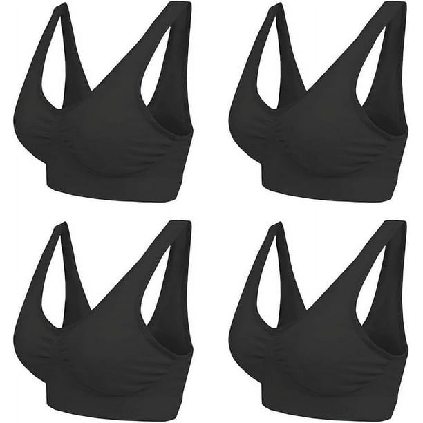 Sujetador cómodo para mujer, bustier clásico, push up y sin aros, paquete de 1, paquete de 4