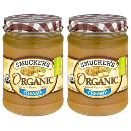 (2 Pack) Smucker's Organic Creamy Peanut Butter, 16