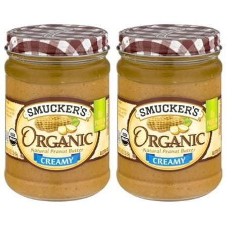 - (2 Pack) Smucker's Organic Creamy Peanut Butter, 16 oz