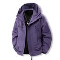 thumbnail image 4 of LWavelet Rain Jacket for Men Mountain Waterproof Hooded Raincoat Outdoor Hiking Gear Full Zip Up Lightweight Windbreaker Purple 2XL, 4 of 4