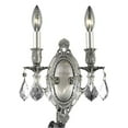 thumbnail image 1 of Elegant Lighting Rosalia Traditional Pewter 2 Light E12 Crystal Wall Sconce, 1 of 2