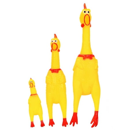 7" Safe Rubber Screaming Chicken Toys, Best Pet Squeaky Toys, Soft Fun Sound Toys, Rubber Chicken, Squeeze Chicken, Prank Novelty, Squeawking Chicken Toys, Unisex Baby Dolls, Yellow