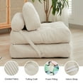 thumbnail image 4 of MUZZ Foldable Floor Sofa Bed,Convertible Folding Lazy Sofa Cushion with Pillows,Corduroy Futon Sofa Sleeper Chair,Adjustable Lounge Couch Chair for Living Room/Bedroom/Guest Room,Beige, 4 of 14