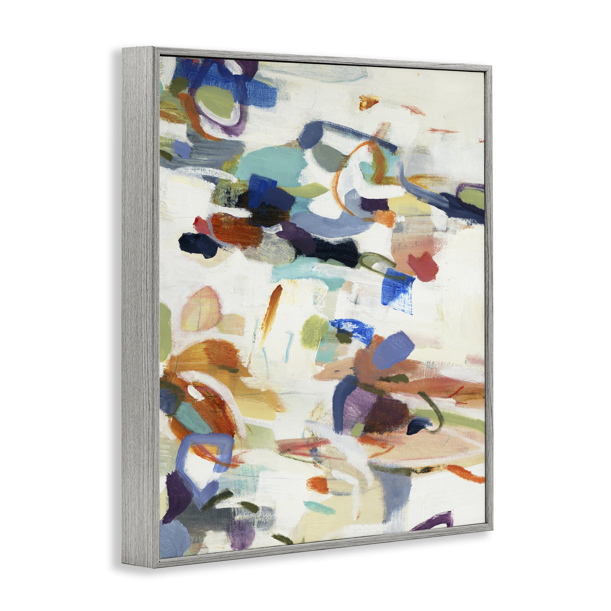 Stupell Industries Flowing Stippled Brushstrokes Gray Framed Giclee Art, design by Lisa Ridgers