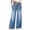 Light Blue, variant on Women Elastic Waist Wide Leg Jeans Gradient Washed Denim Pants with Pockets Loose Fit Casual Streetwear Trousers Gray S