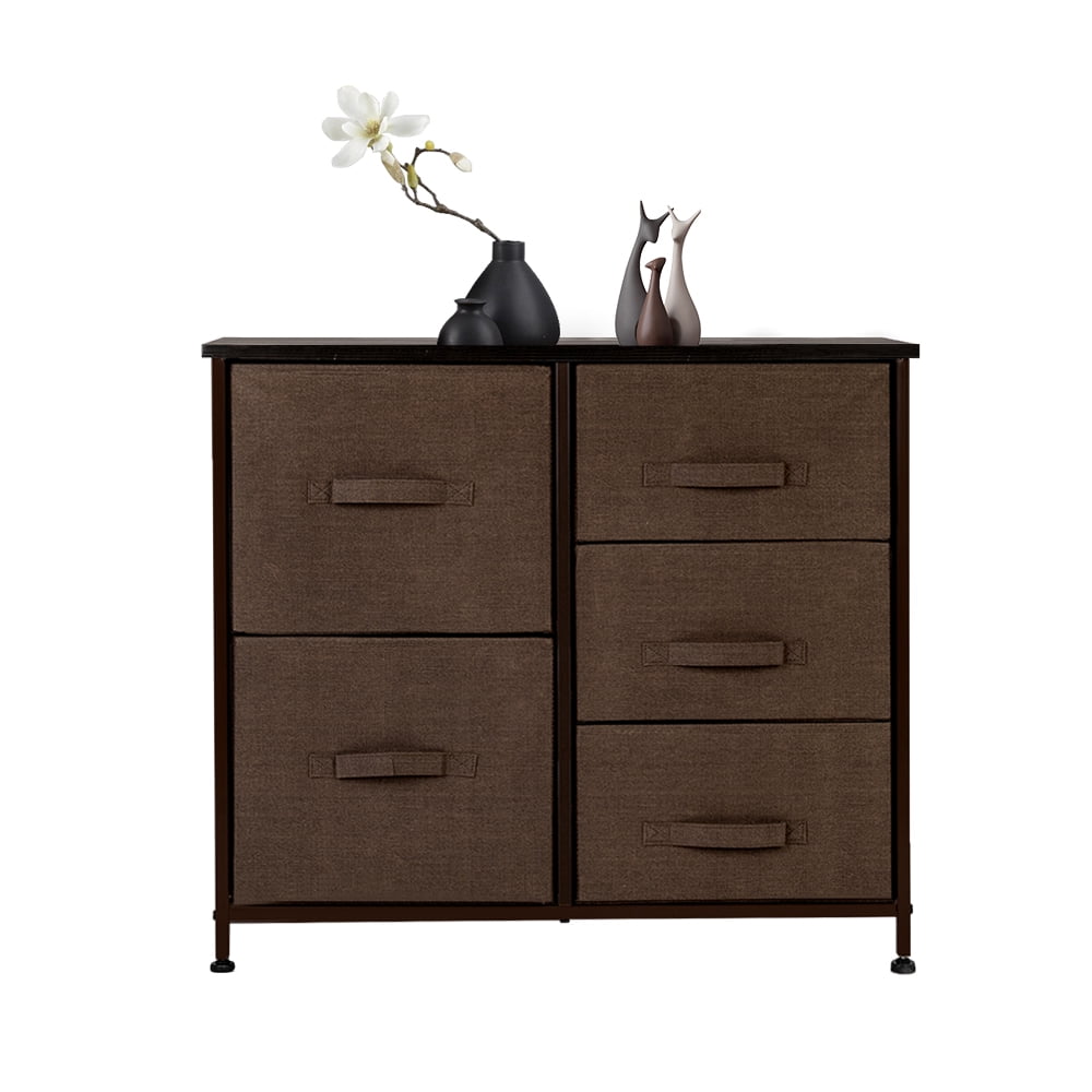 Kepooman Drawer Dresser, Dresser Drawer Organizer 5 Drawers, End Table Storage Cabinet, Easy Pull Fabric Bins, Wooden Side Table for Bedroom, Hallway, Entryway Furniture, Brown Kepooman Drawer Dresser, Dresser Drawer Organizer 5 Drawers, End Table Storage Cabinet, Easy Pull Fabric Bins, Wooden Side Table for Bedroom, Hallway, Entryway Furniture, Brown