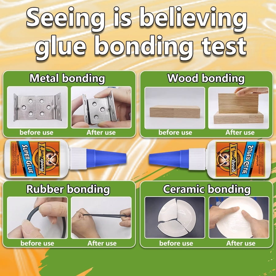 9 Pieces Instant Bonding Professional Clear Super Glue, Fast Drying Cyanoacrylate Strong Adhesive for Multi-Surface Crafts and Emergency Home Fixing