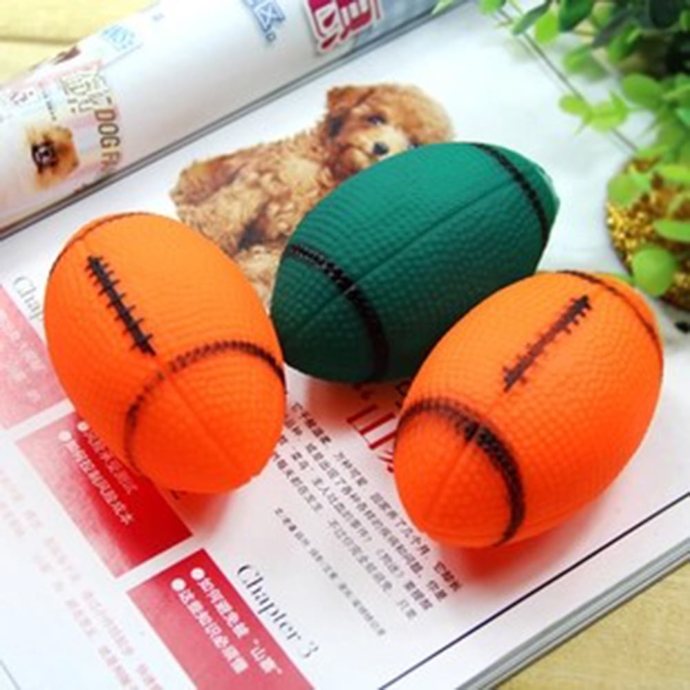 Walbest 1Pc Dog Toys Ball, Pet Squeaky Toys, Tough Rugby Ball