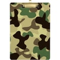 thumbnail image 2 of FMSHPON Fun Black Green Brown Camo Clipboard Hardboard Wood Nursing Clip Board and Pull for Standard A4 Letter 13x9 inches, 2 of 5