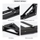 thumbnail image 2 of Soporte Triangular Plegable 2 piezas de estante de mesa de banco de acero inoxidable para muebles (negro 12 pulgadas A), 2 of 5