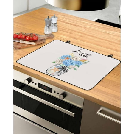 

Spring Floral Stove Top Covers for Electric Stove Heat Insulation Fireproof Glass Cooktop Cover Counter Top Glass Stove Cover for Prevent Scratches 31 x24 Summer Botanical Coastal Starfish