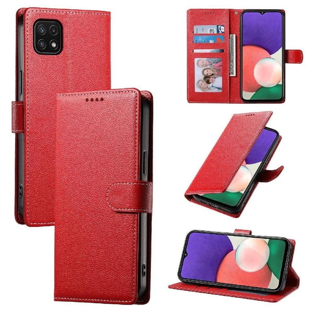 Case for FOXDOCK Samsung Galaxy A22 5G Wallet Case – Premium Leather, 3 Card Slots, Shockproof Protection