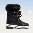 thumbnail image 6 of BURUDANI Boys Girls Waterproof Mid-Calf Winter Snow Boots for Little/Big Kids Anti-Slip Warm Booties Black Size 4, 6 of 6