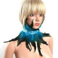 thumbnail image 3 of Gothic Feather Collar Shoulder Cape Neck Warp for Halloween Blue, 3 of 10