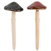 Howooi 2pcs Ceramic Garden Mushrooms Figurine Miniature Flower Pot Lawn Ornaments