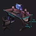 thumbnail image 3 of 40 Inch Stable Home Computer Desk with H-Shaped Legs - Study Office Workstation, Simple Home Writing Table for Bedroom, Easy to Install(Black+White), 3 of 7