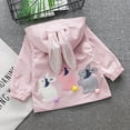 thumbnail image 2 of Mercatoo Toddler Baby Girls Boys Waterproo𝐟 Windbreaker Hooded Jacket Outwear Kids Bunny Ear Sweatshirt Rain Jacket Fall, 2 of 9