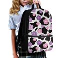 thumbnail image 3 of Uourmeti Stylish Backpack for Shopping Work, 17 Inch Personalized Polyester Backpack, Floral Print on Cow Pattern Background, 3 of 6