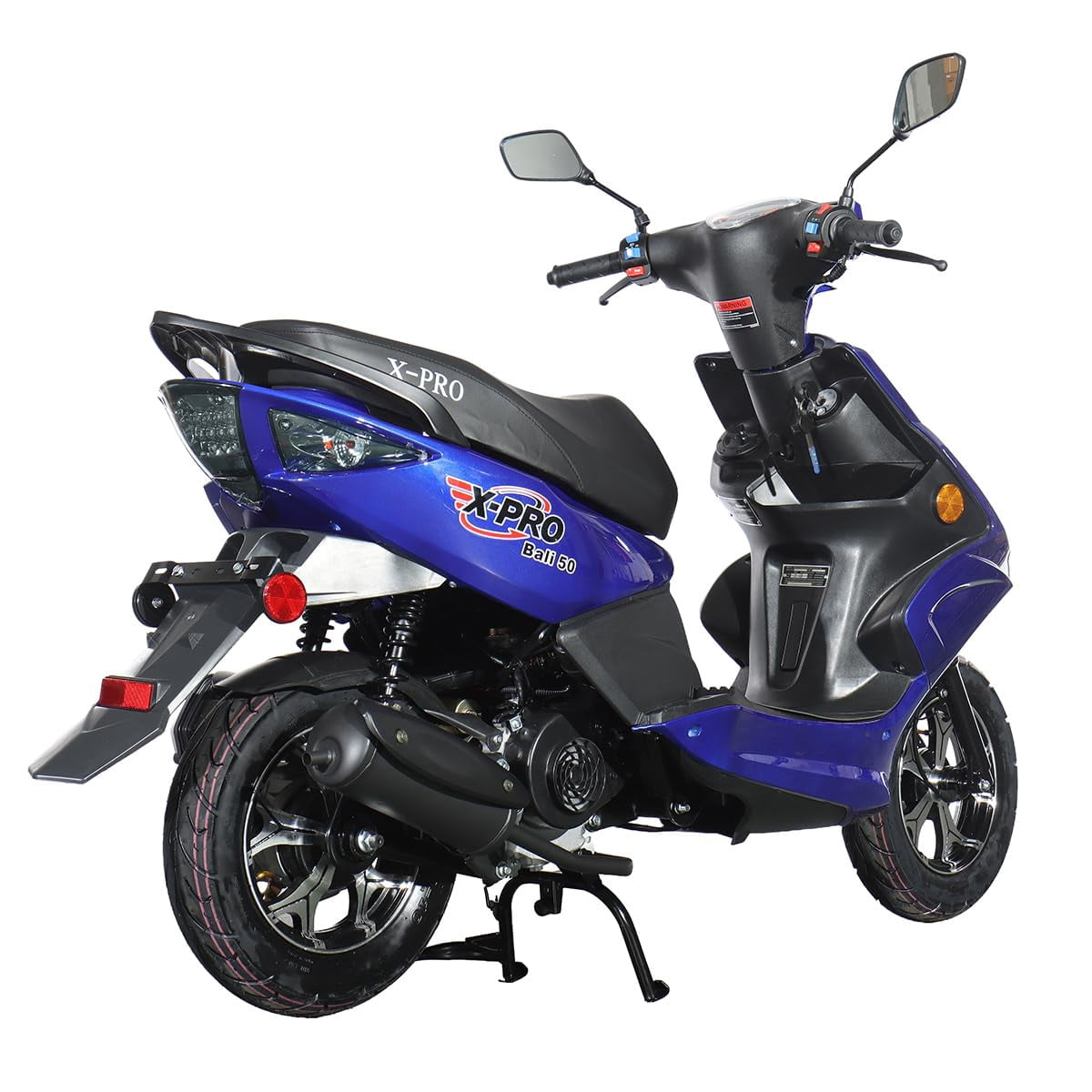 X-Pro Bali 50 Moped Scooter Gas Scooter with CVT Automatic, Electric/Kick Start, 10" Wheels, LED Headlight, EPA DOT Approved