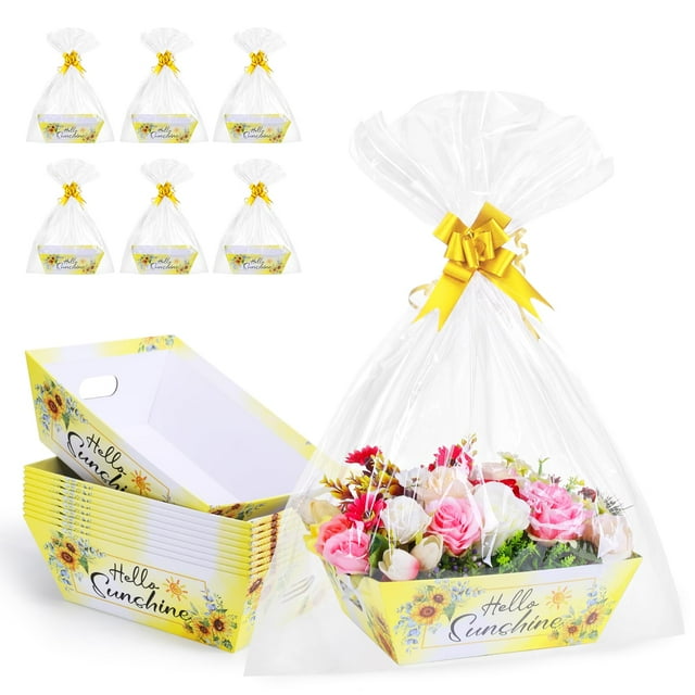 Cestas de regalo AFOROEOA Sunshine, paquete de 10 para mujer vacías