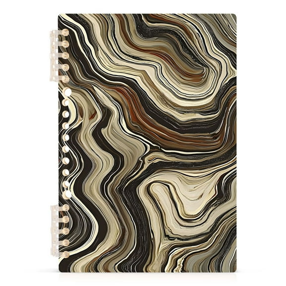 Earth Toned Marble Notebooks 1-subject Journal 60 Sheets A5 College Ruled Paper Detachable Ring 8.3"x5.7"